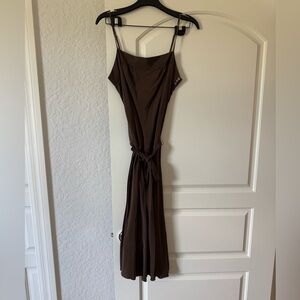Bcbg max azria brown silk dress. Size small